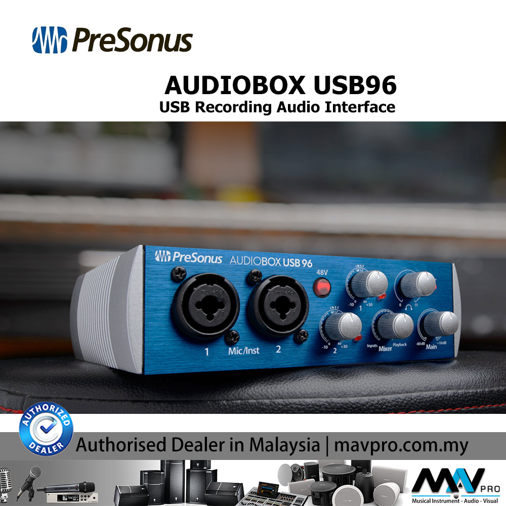PreSonus AudioBox USB 96 USB Recording Audio Interface Mavpro Malaysia