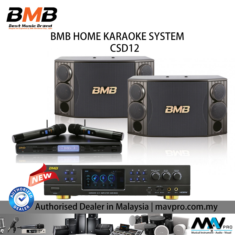 BMB CSD12 12" Karaoke Speaker CSD2000 System Package Mavpro Malaysia