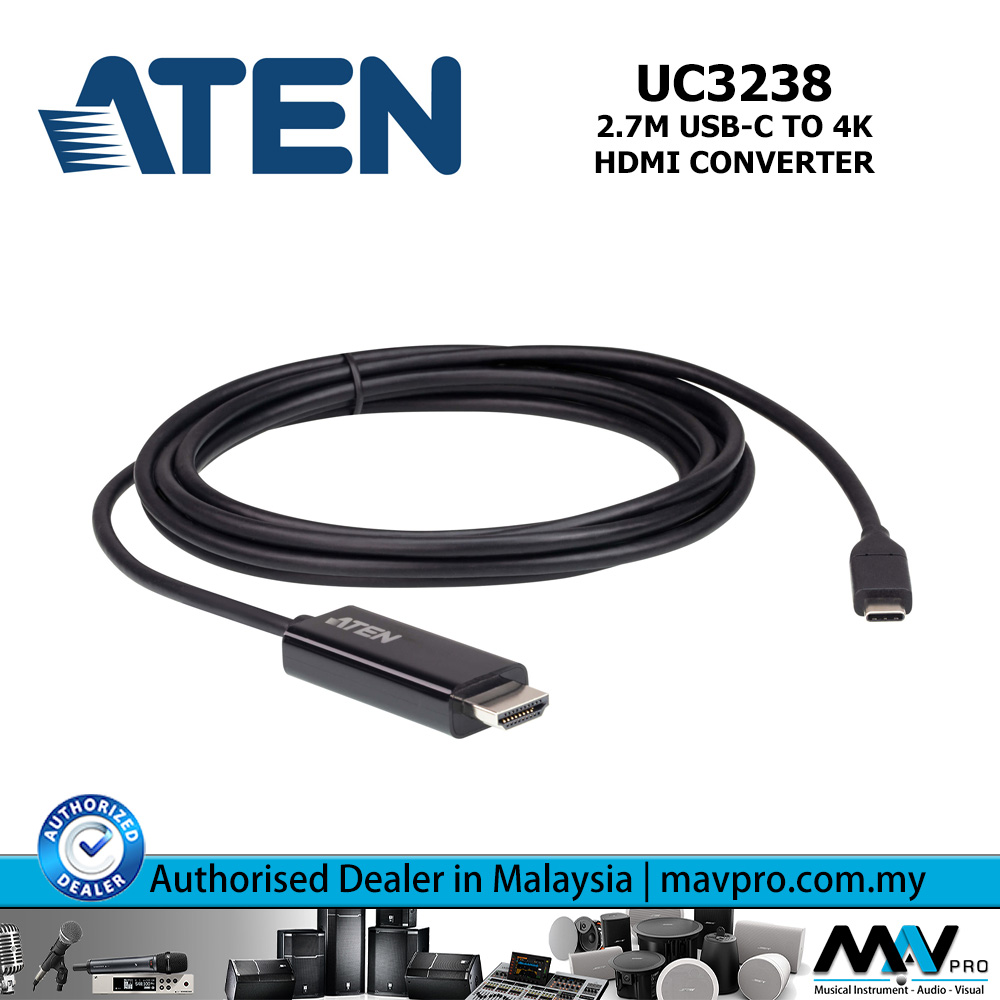 ATEN 2.7M USBC to 4K HDMI Converter (ATEN UC3238) l Mavpro Malaysia